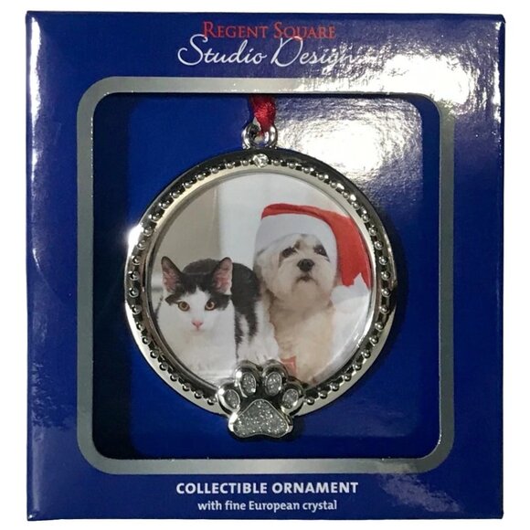 Regent Square Other - New! Pet Picture Frame Metal & Enamel Christmas Ornament Dogs Cats Fine Crystal